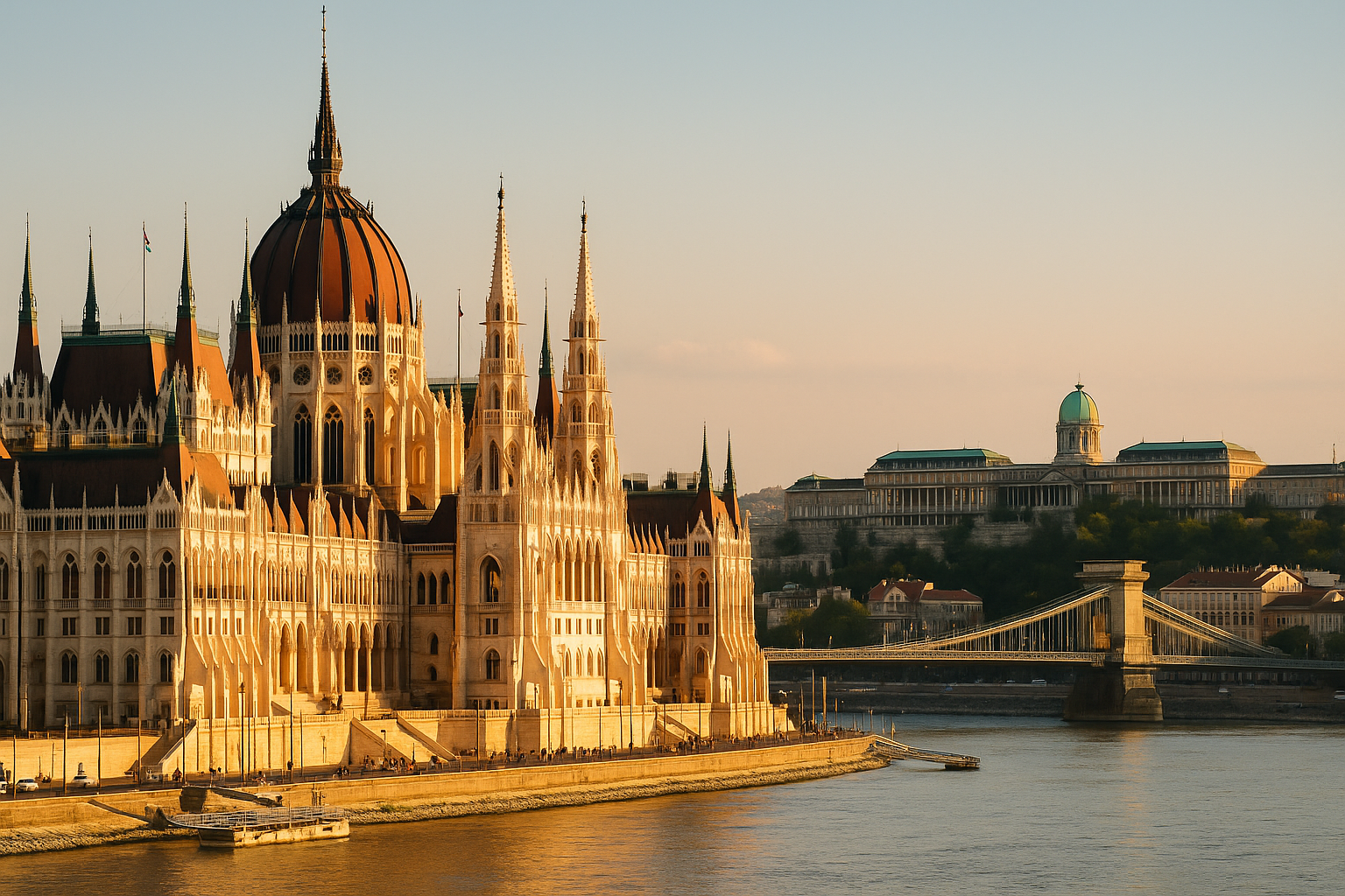 Széchenyi Thermal Baths in Budapest with warm outdoor pools and historic yellow buildings, popular Hungary travel attraction.