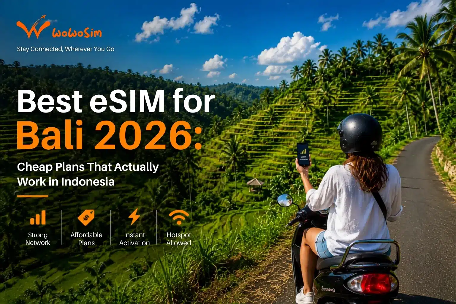 Traveler using best eSIM for Bali 2026